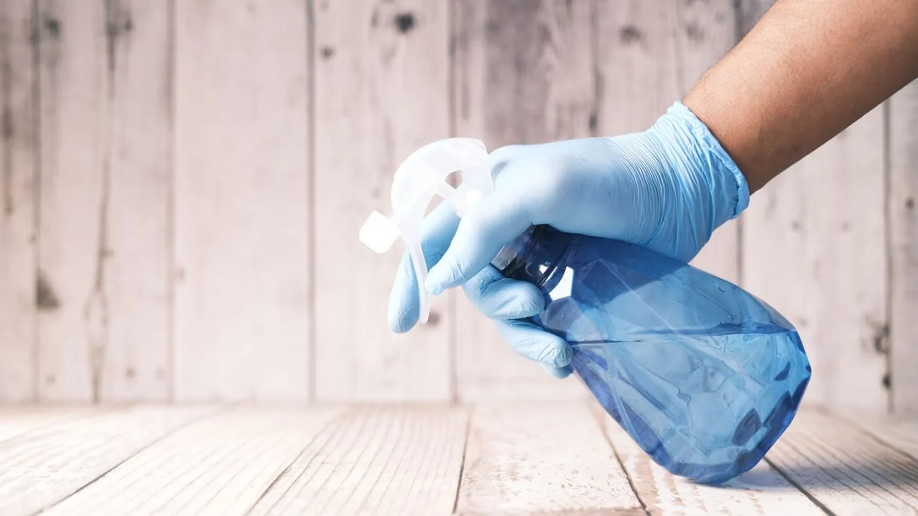 Professional cleaning products prepared for service